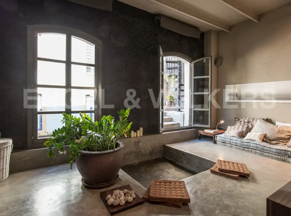 Schlafzimmer von Loft zur Miete in Barcelona mit Klimaanlage, Heizung und Parkett