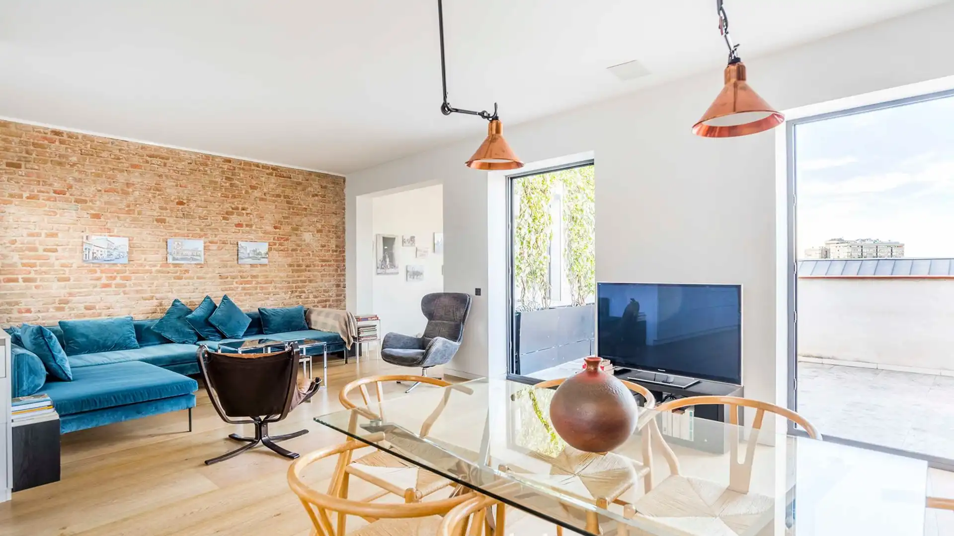 Sala de estar de Apartamento en venta en  Madrid Capital con Aire acondicionado, Calefacción y Terraza