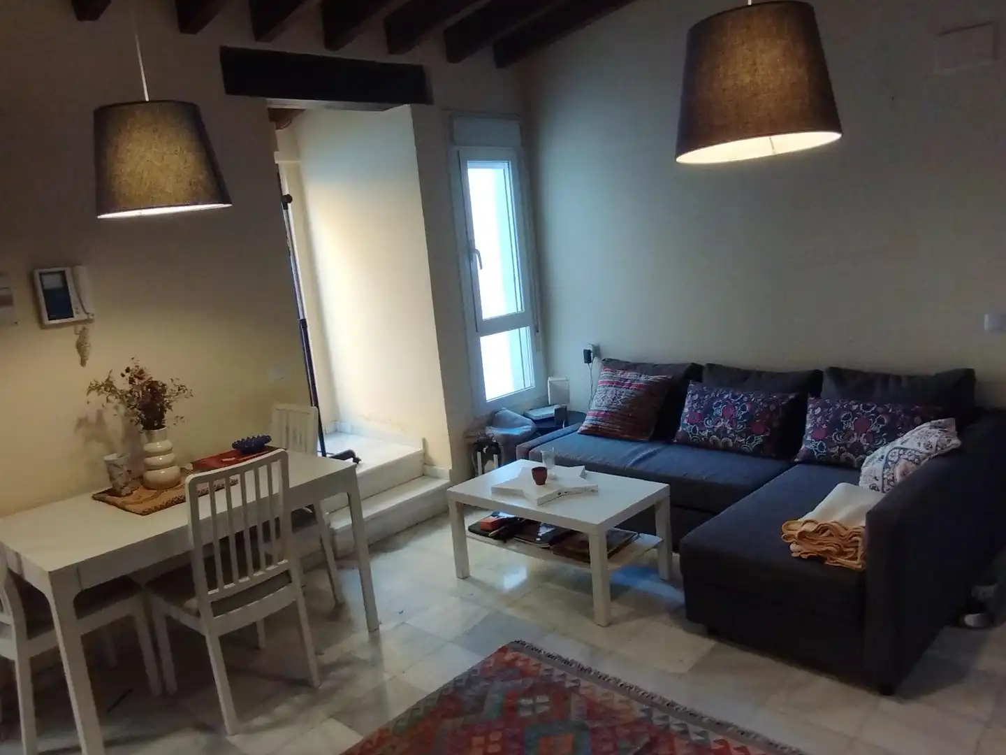 Sala de estar de Ático de alquiler en Sevilla con Aire acondicionado, Terraza y Amueblado