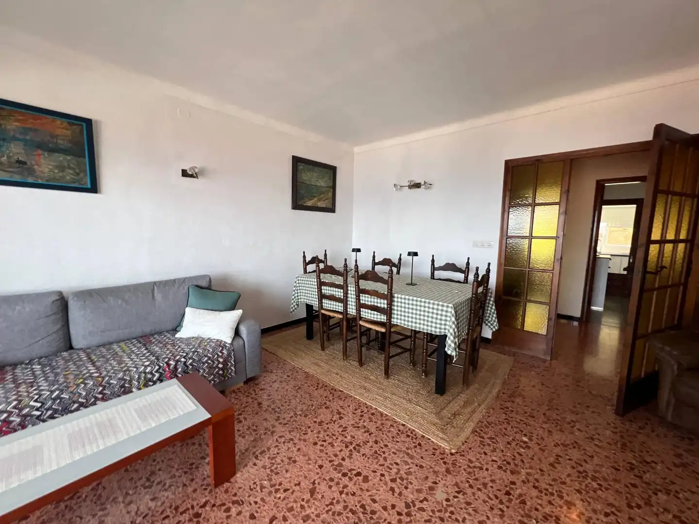 Living room of Flat for sale in Roses  with Terrace and Furnished