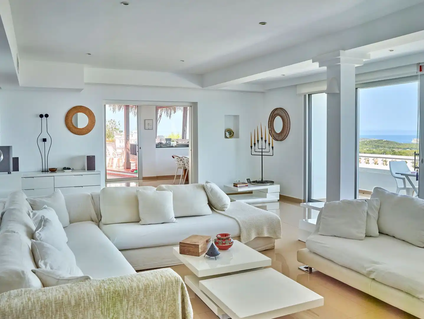 Sala de estar de Casa o chalet en venta en Sant Josep de sa Talaia con Aire acondicionado, Calefacción y Jardín privado