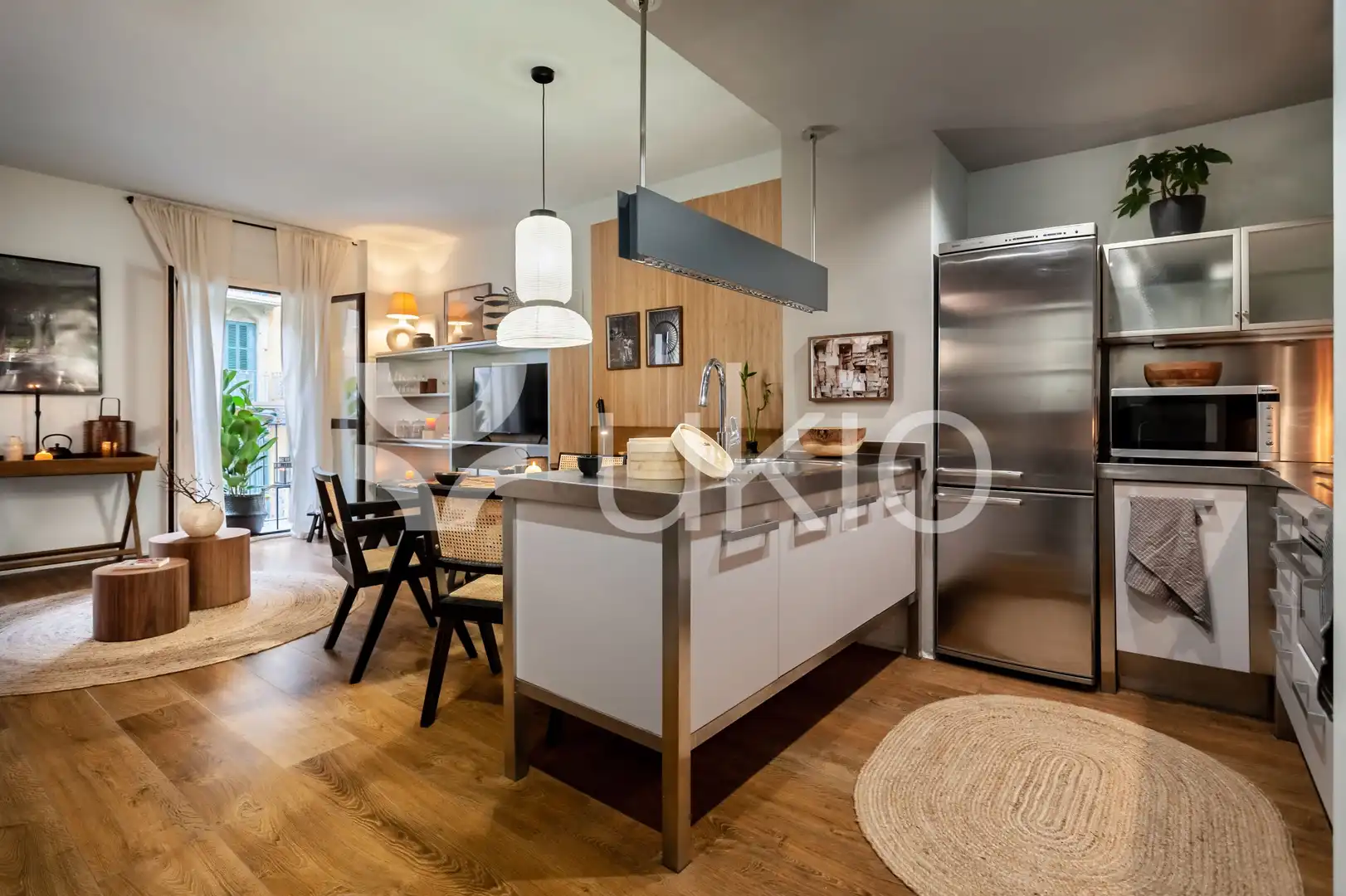 Cuina de Apartament de lloguer en Barcelona amb Aire condicionat, Moblat i Forn