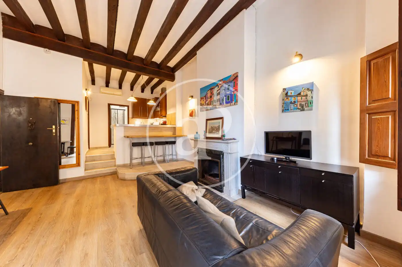 Sala de estar de Piso de alquiler en  Palma de Mallorca con Aire acondicionado y Amueblado