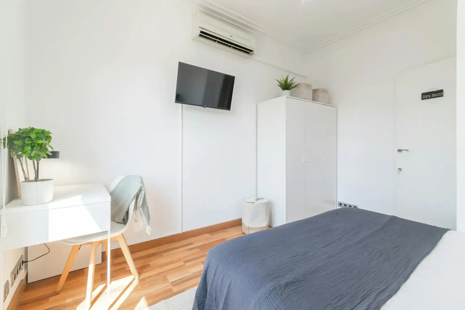 Schlafzimmer von Wohnung zur untervermieten in  Barcelona Capital mit Klimaanlage, Heizung und Waschmaschine