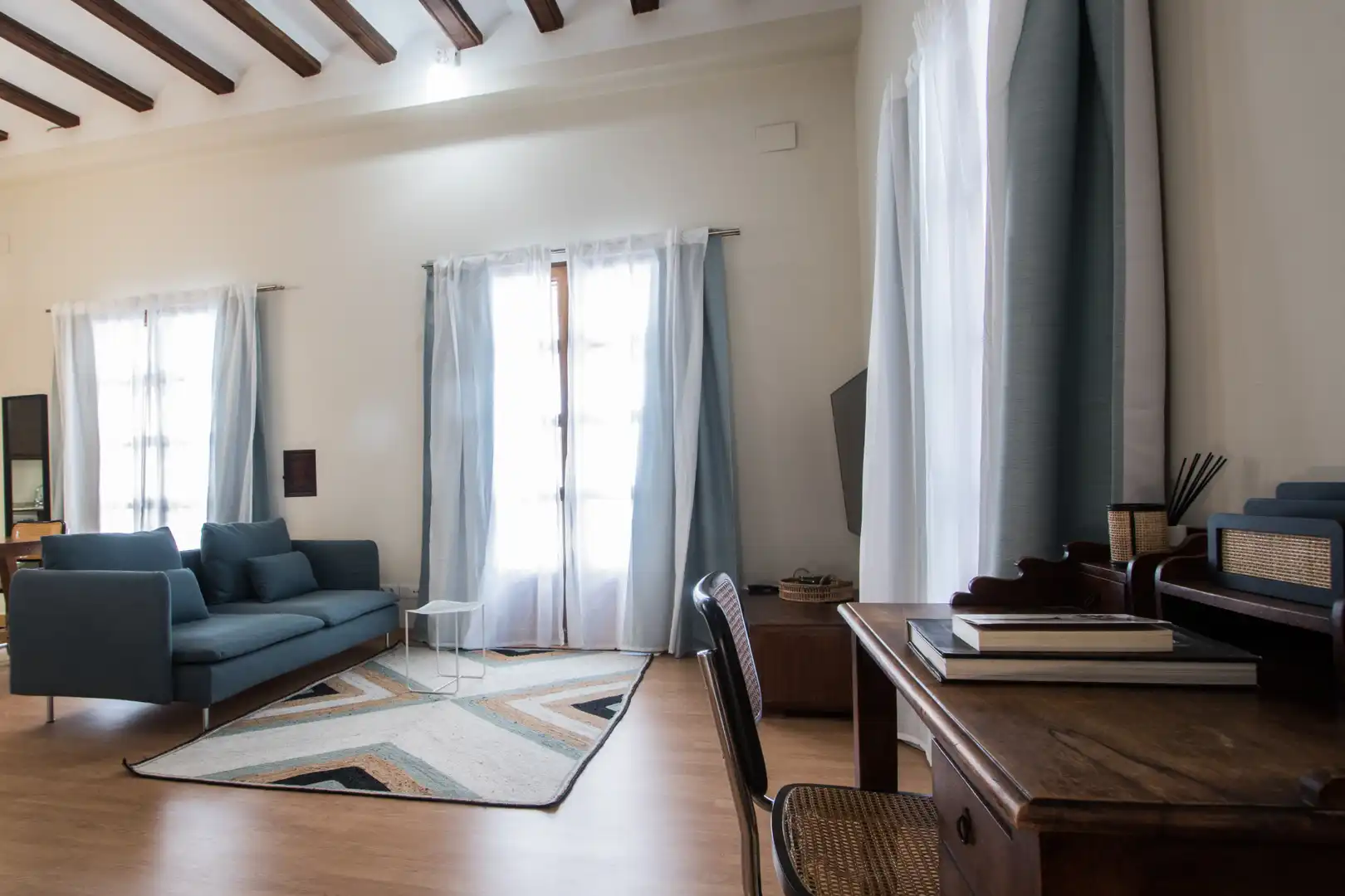 Sala de estar de Loft de alquiler en Valencia con Aire acondicionado, Calefacción y Parquet