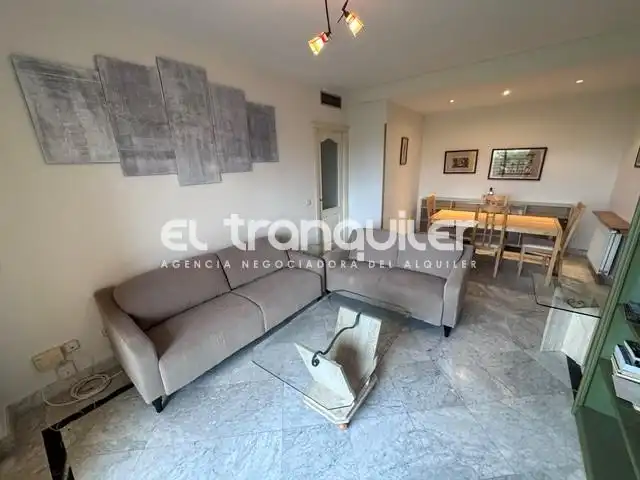 Living room of Flat for rent in Madrid  with Air Conditioner, Parquet flooring and Swimming Pool
