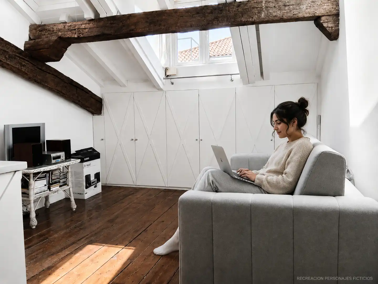 Wohnzimmer von Wohnung zur Miete in Santander mit Möbliert und Ofen