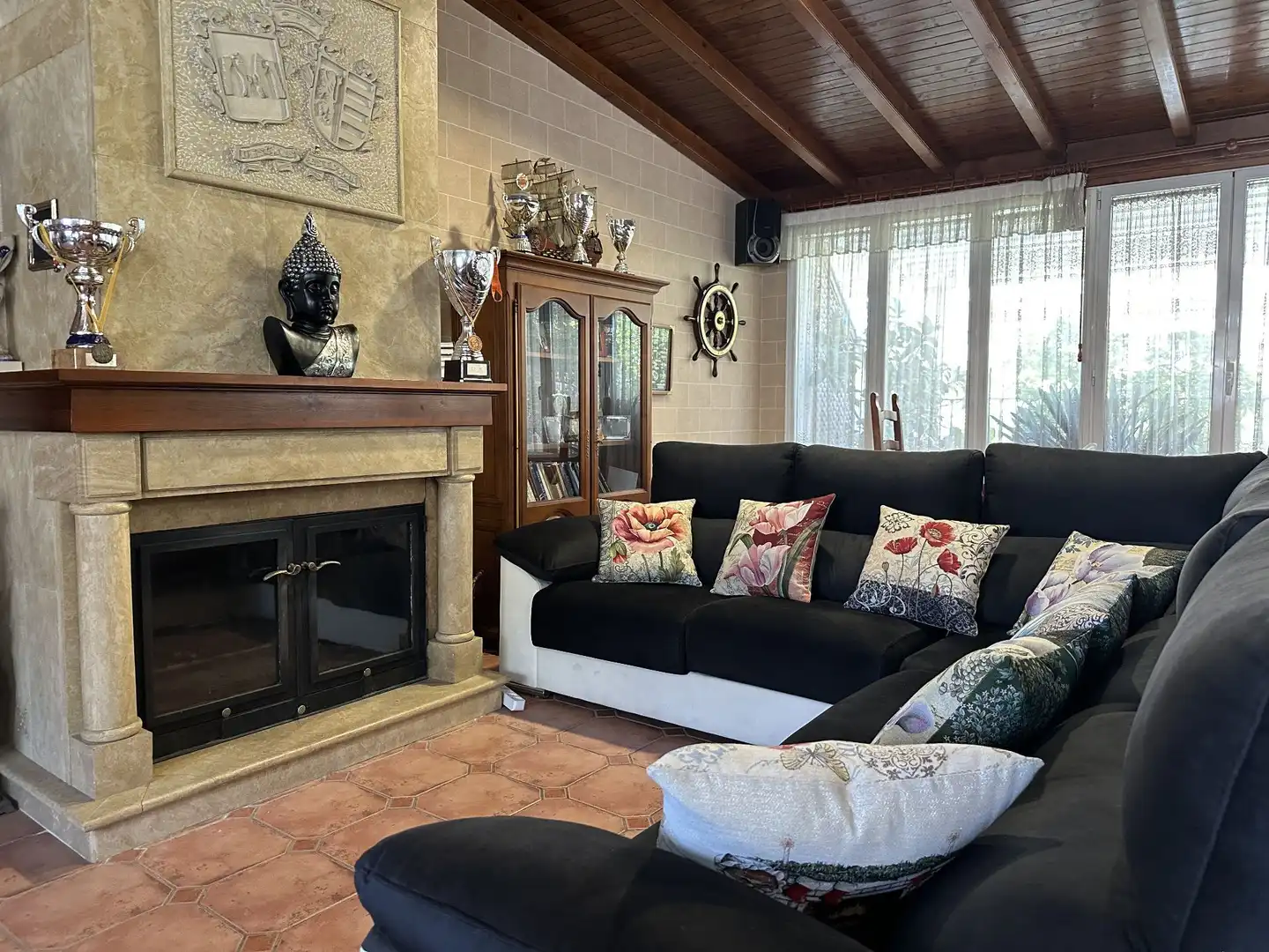 Sala d'estar de Finca rústica en venda en Albaida amb Aire condicionat, Calefacció i Terrassa