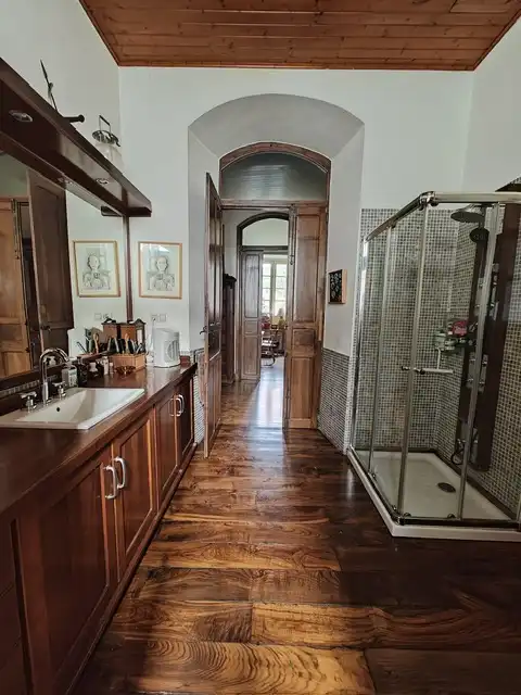 Bany de Casa o xalet en venda en Trabada amb Calefacció, Jardí privat i Terrassa