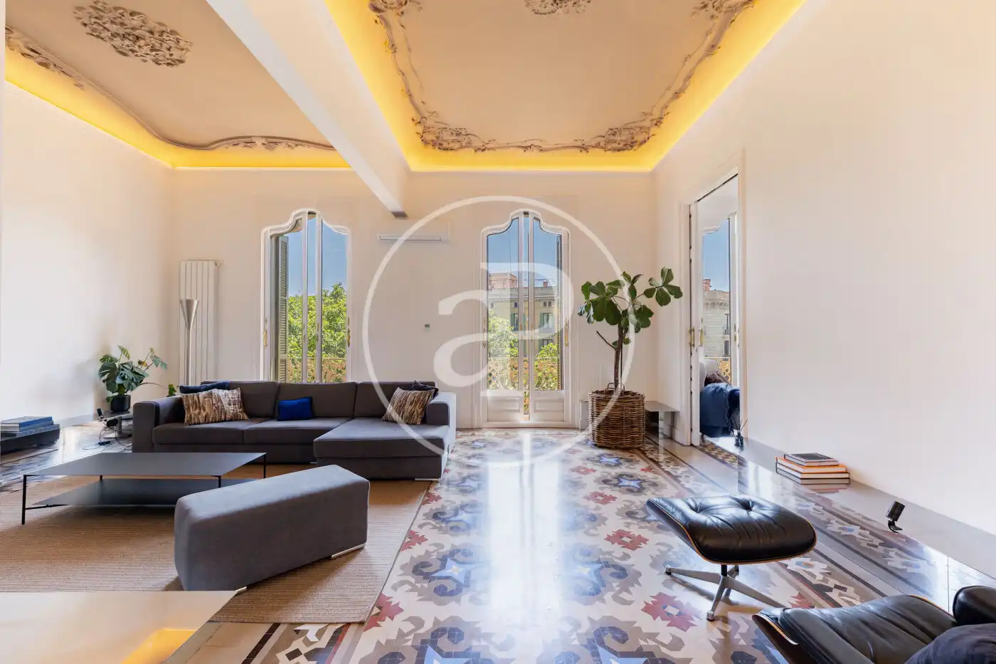 Wohnzimmer von Wohnung zur Miete in Barcelona mit Klimaanlage, Heizung und Möbliert