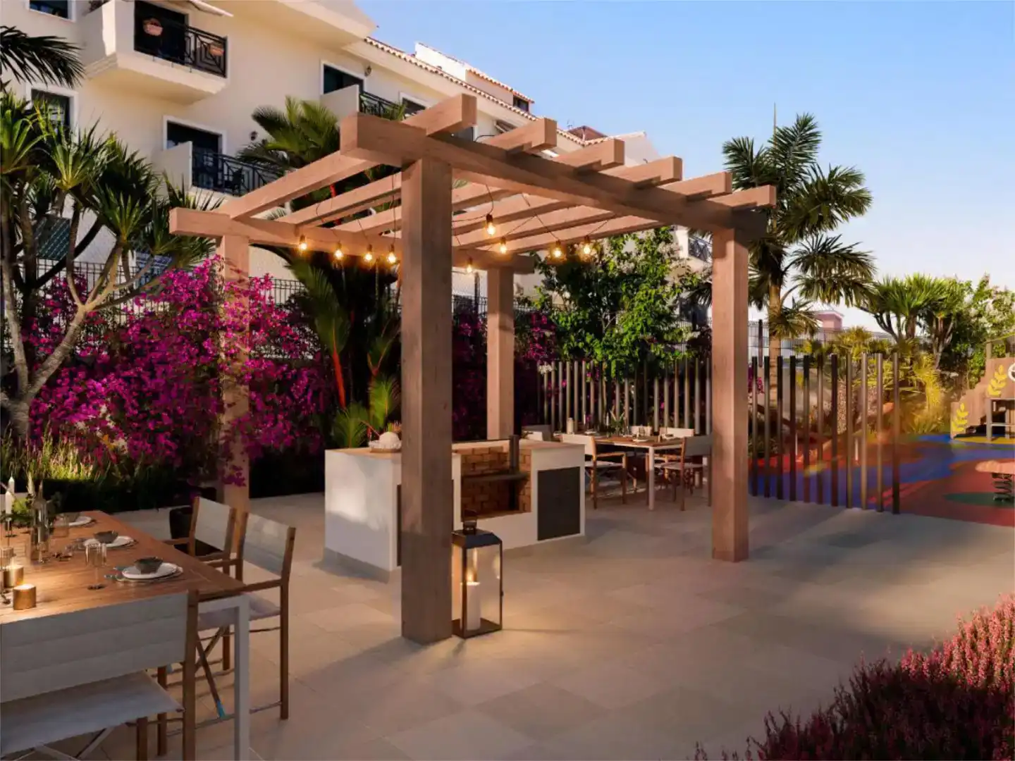 Terrace of Flat for sale in Estepona  with Air Conditioner, Private garden and Swimming Pool