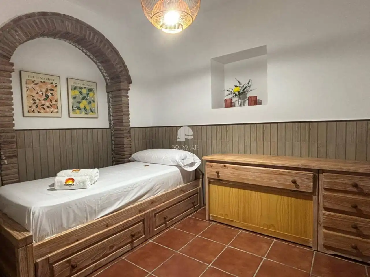 Schlafzimmer von Country house zur Miete in Vélez-Málaga mit Klimaanlage, Terrasse und Möbliert