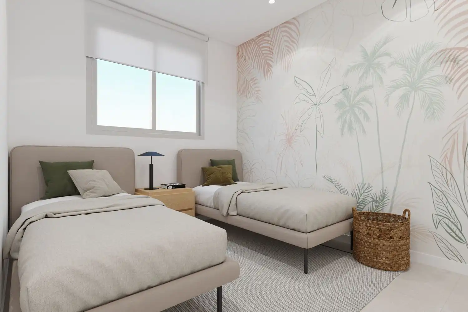 Schlafzimmer von Dachboden zum Verkauf in Santa Pola mit Privatgarten, Terrasse und Abstellraum