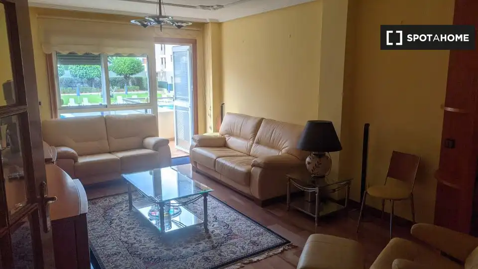 Sala d'estar de Pis per a compartir en Las Palmas de Gran Canaria amb Aire condicionat, Calefacció i Moblat