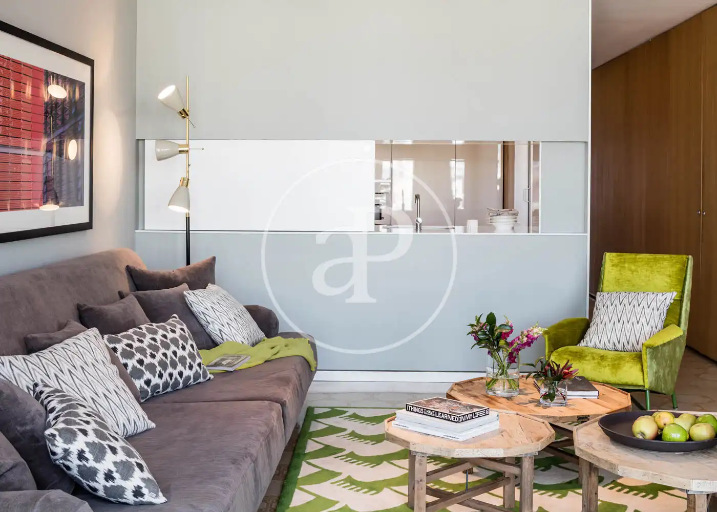 Sala de estar de Piso de alquiler en Barcelona con Aire acondicionado, Calefacción y Terraza