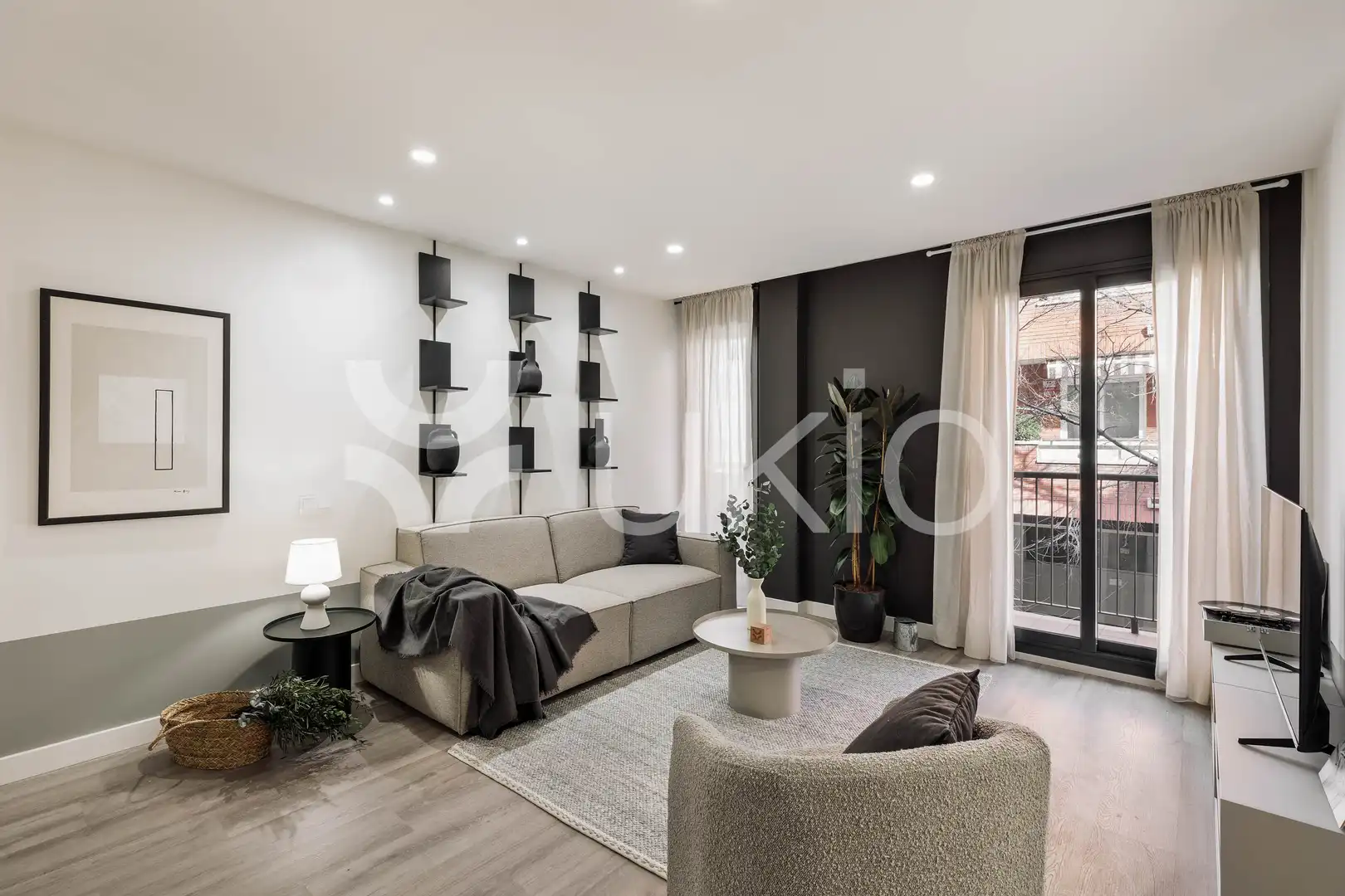 Sala de estar de Piso de alquiler en Barcelona con Aire acondicionado, Calefacción y Amueblado