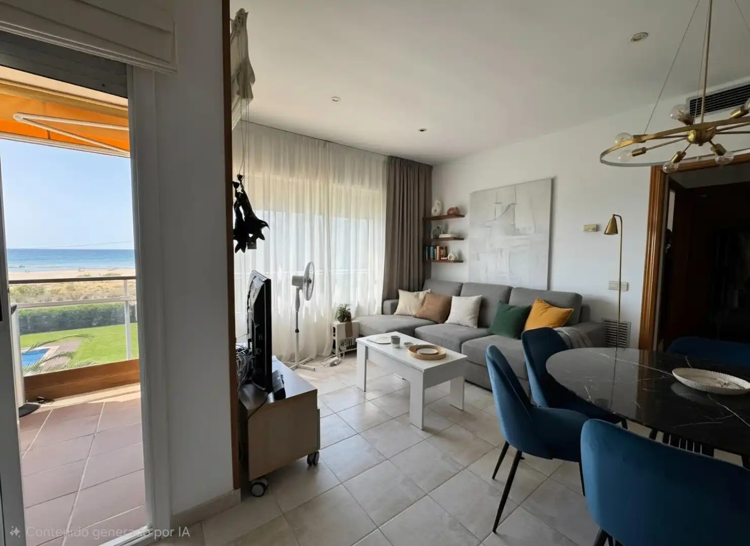 Sala d'estar de Àtic en venda en Castelldefels amb Aire condicionat, Calefacció i Jardí privat
