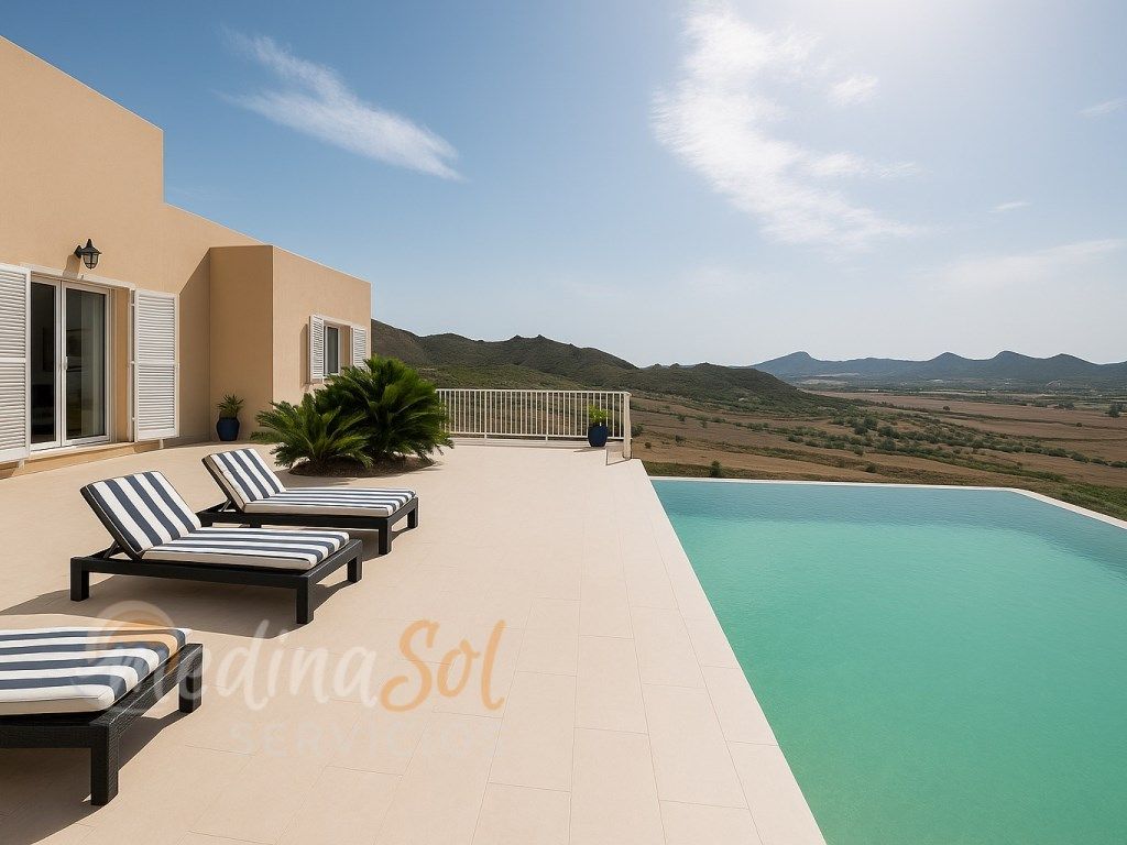 Piscina de Casa o xalet en venda en Cartagena amb Aire condicionat, Jardí privat i Terrassa