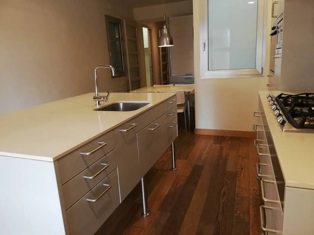 Küche von Wohnung zur Miete in Girona mit Klimaanlage, Heizung und Parkett