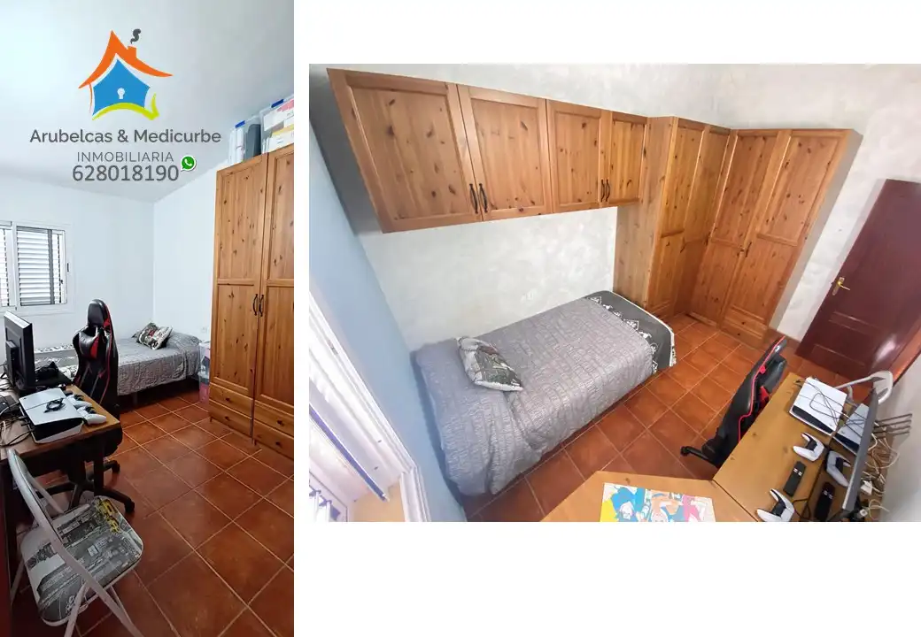 Schlafzimmer von Einfamilien-Reihenhaus zum Verkauf in Arucas mit Ofen, Mikrowelle und Balkon