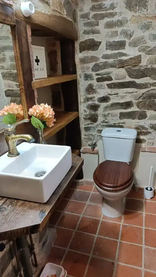 Bany de Finca rústica en venda en Mieres (Asturias) amb Balcó