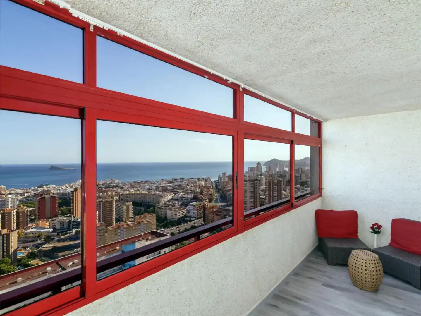 Balcony of Apartments for rent in Benidorm  with Air Conditioner, Private garden and Swimming Pool