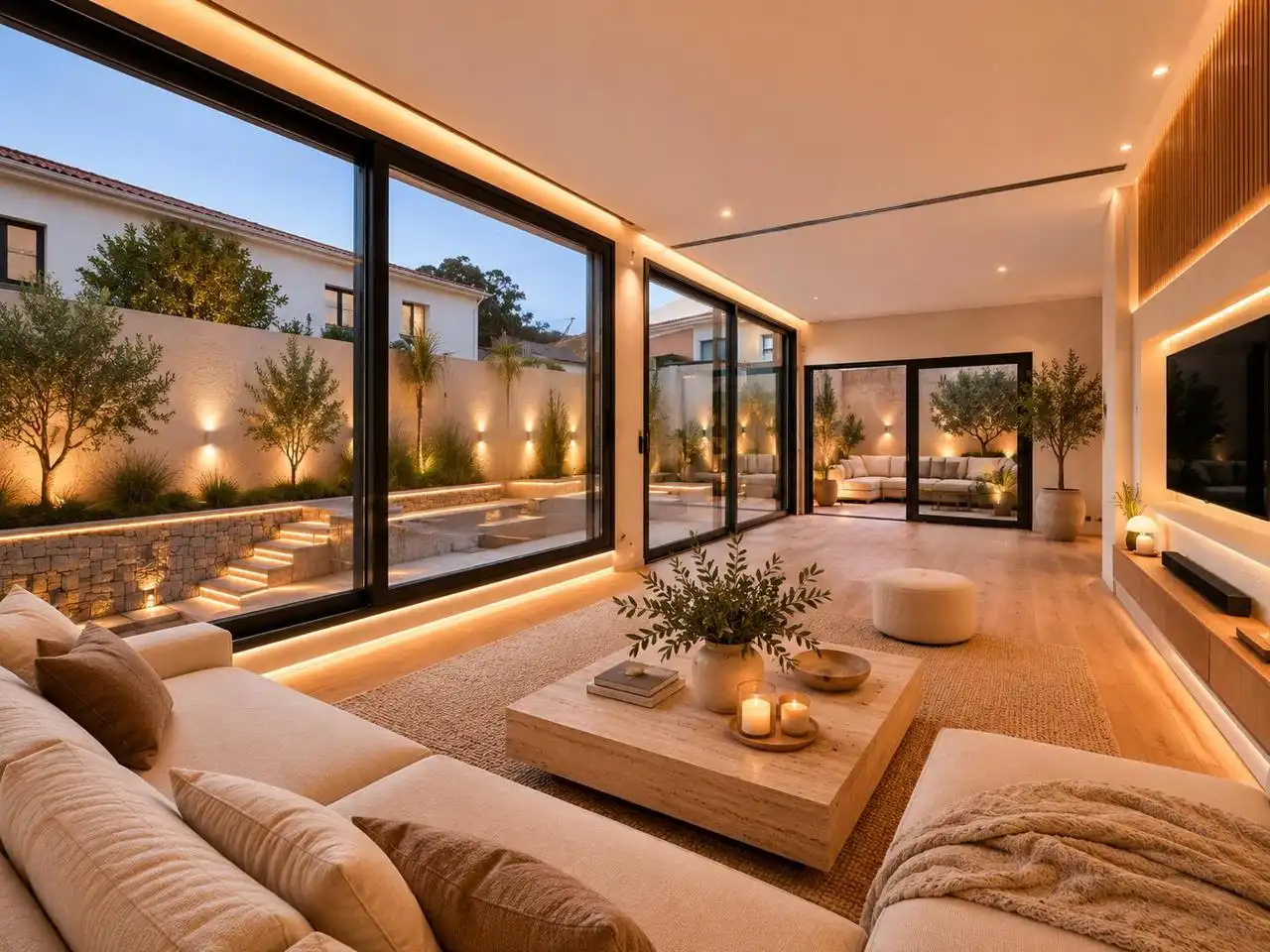 Living room of Houses for sale in A Coruña Capital   with Heating, Private garden and Terrace