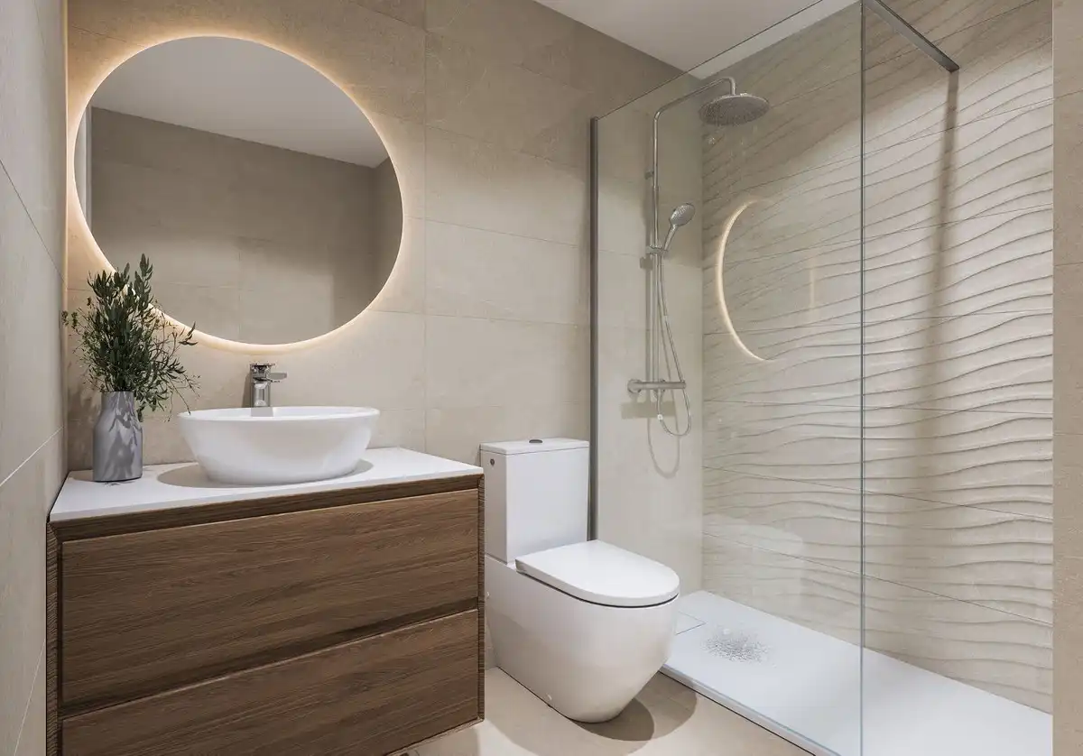 Badezimmer von Wohnungen zum Verkauf in Estepona mit Klimaanlage, Terrasse und Abstellraum