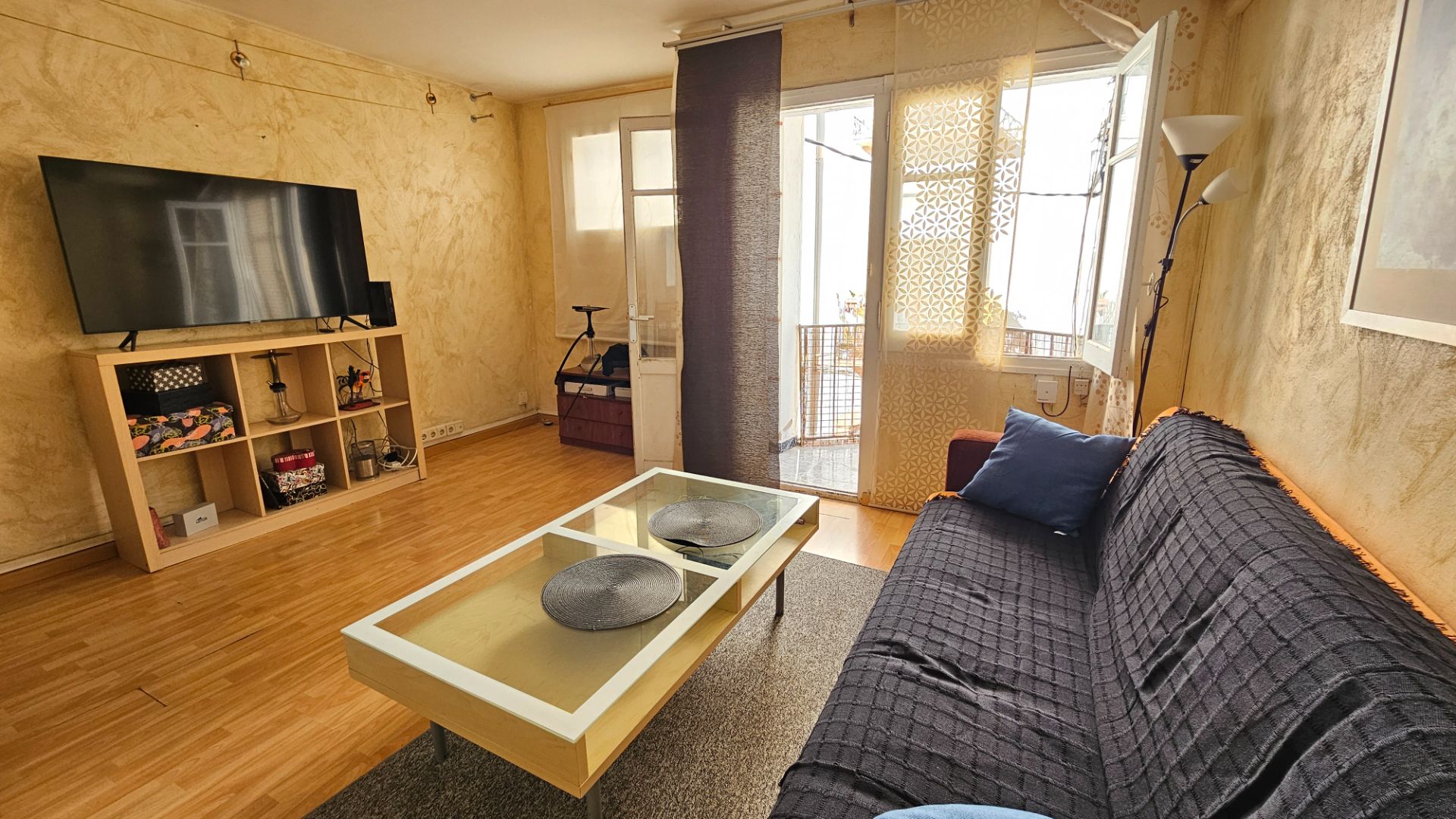Living room of Flat for sale in  Tarragona Capital  with Air Conditioner, Parquet flooring and Terrace