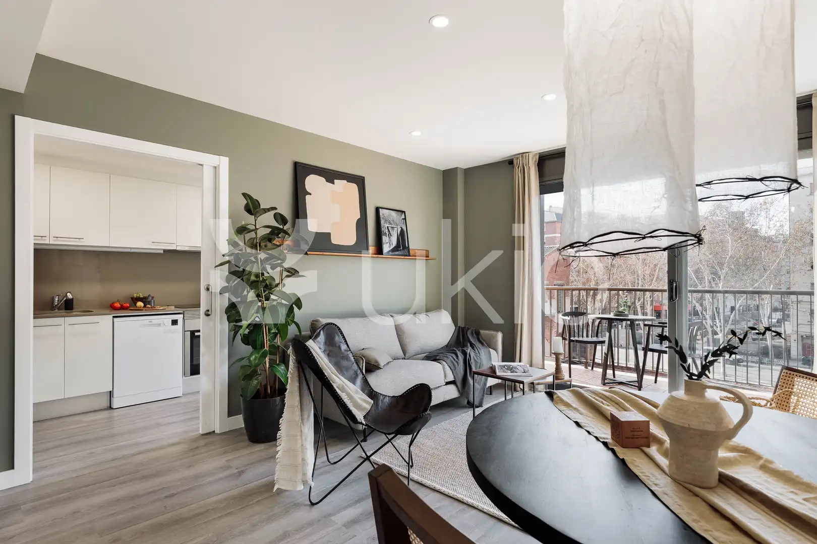 Living room of Apartments for rent in Barcelona  with Air Conditioner, Heating and Terrace