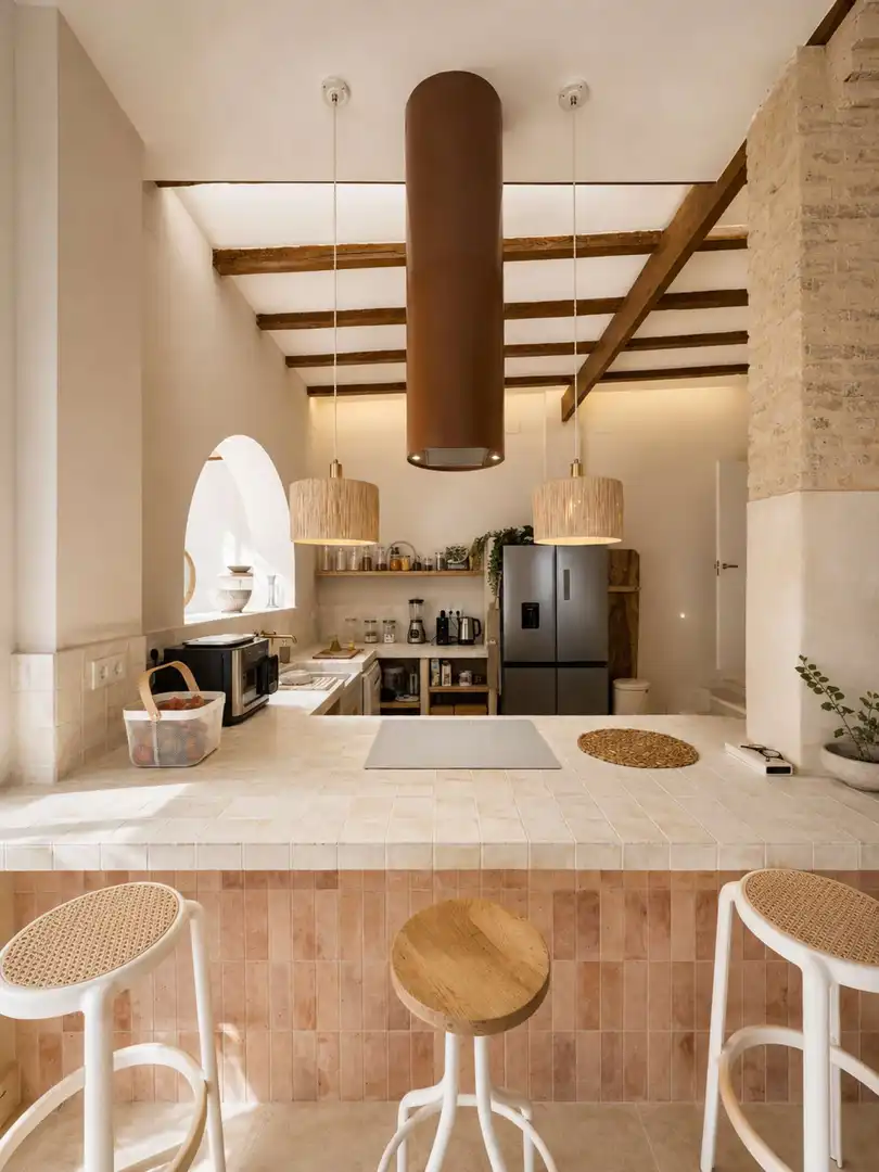 Cocina de Apartamento para compartir en Valencia con Aire acondicionado, Terraza y Amueblado