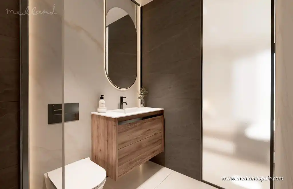 Baño de Apartamento en venta en Pilar de la Horadada con Aire acondicionado, Calefacción y Jardín privado