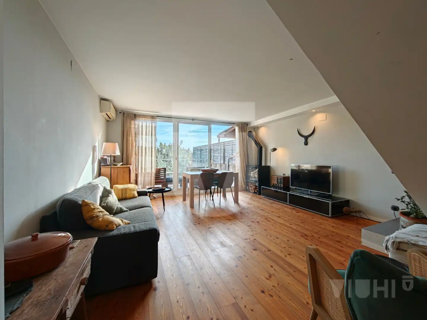 Sala de estar de Casa adosada en venta en Tiana con Aire acondicionado, Jardín privado y Parquet