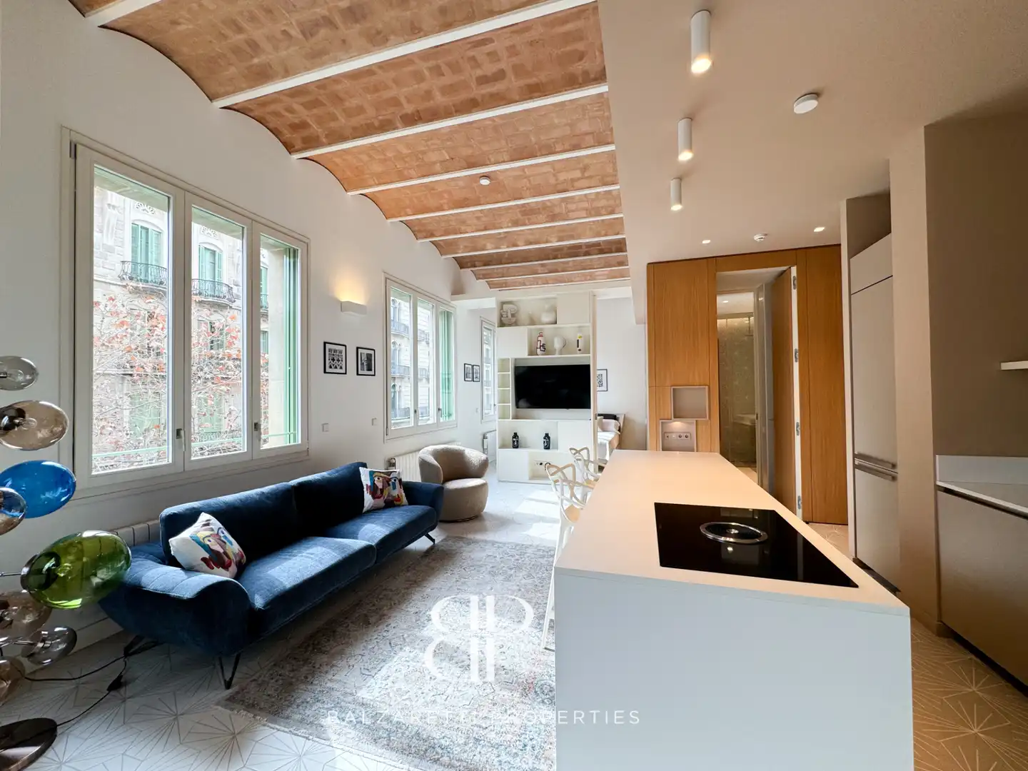 Wohnzimmer von Wohnung zur Miete in Barcelona mit Klimaanlage, Heizung und Möbliert