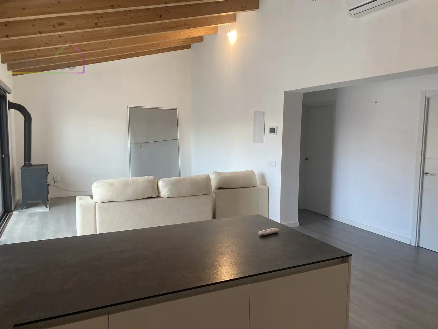 Wohnzimmer von Maisonette zur Miete in Binissalem mit Klimaanlage, Parkett und Terrasse