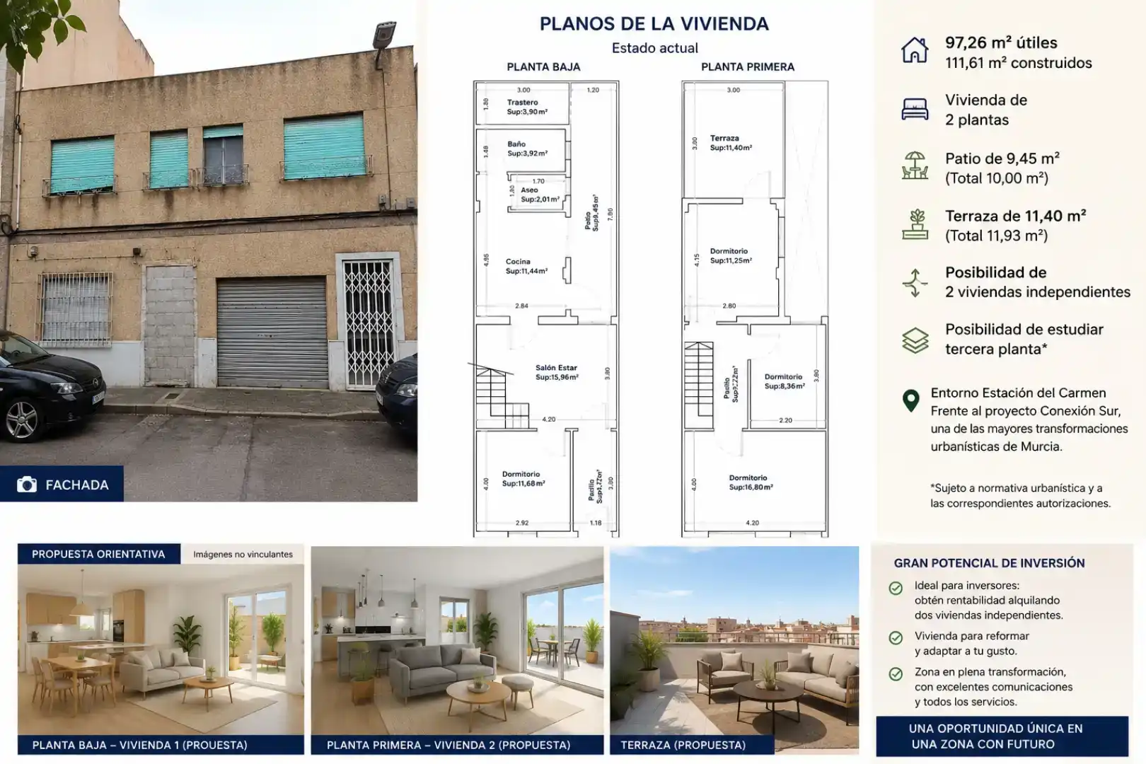 Vista exterior de Casa adosada en venta en Sur
