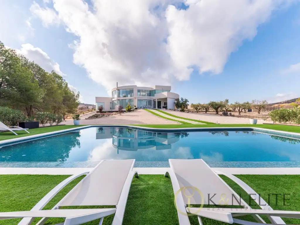 Exterior view of Houses for sale in Petrer  with Air Conditioner, Private garden and Swimming Pool