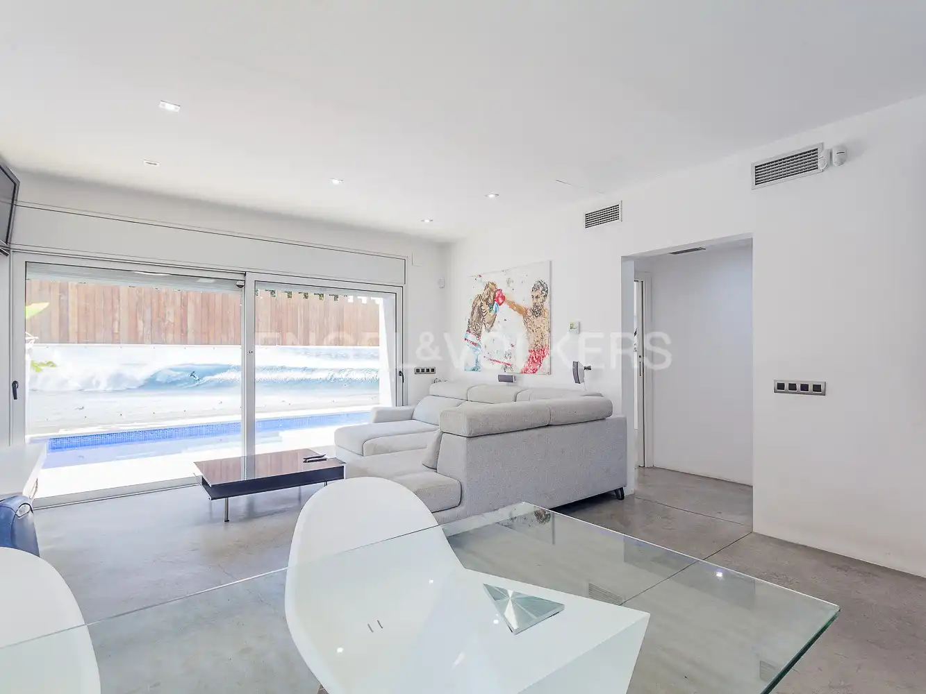 Living room of Houses for rent in Castelldefels  with Air Conditioner, Heating and Private garden