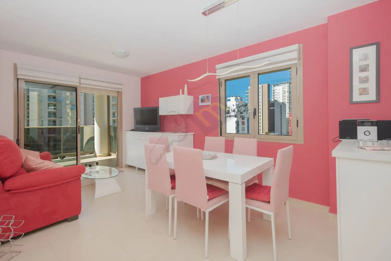 Menjador de Apartament en venda en Calpe / Calp amb Aire condicionat, Calefacció i Terrassa