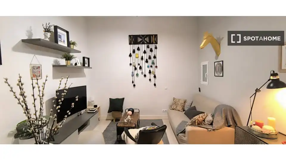 Sala de estar de Piso de alquiler en Madrid con Aire acondicionado, Calefacción y Amueblado