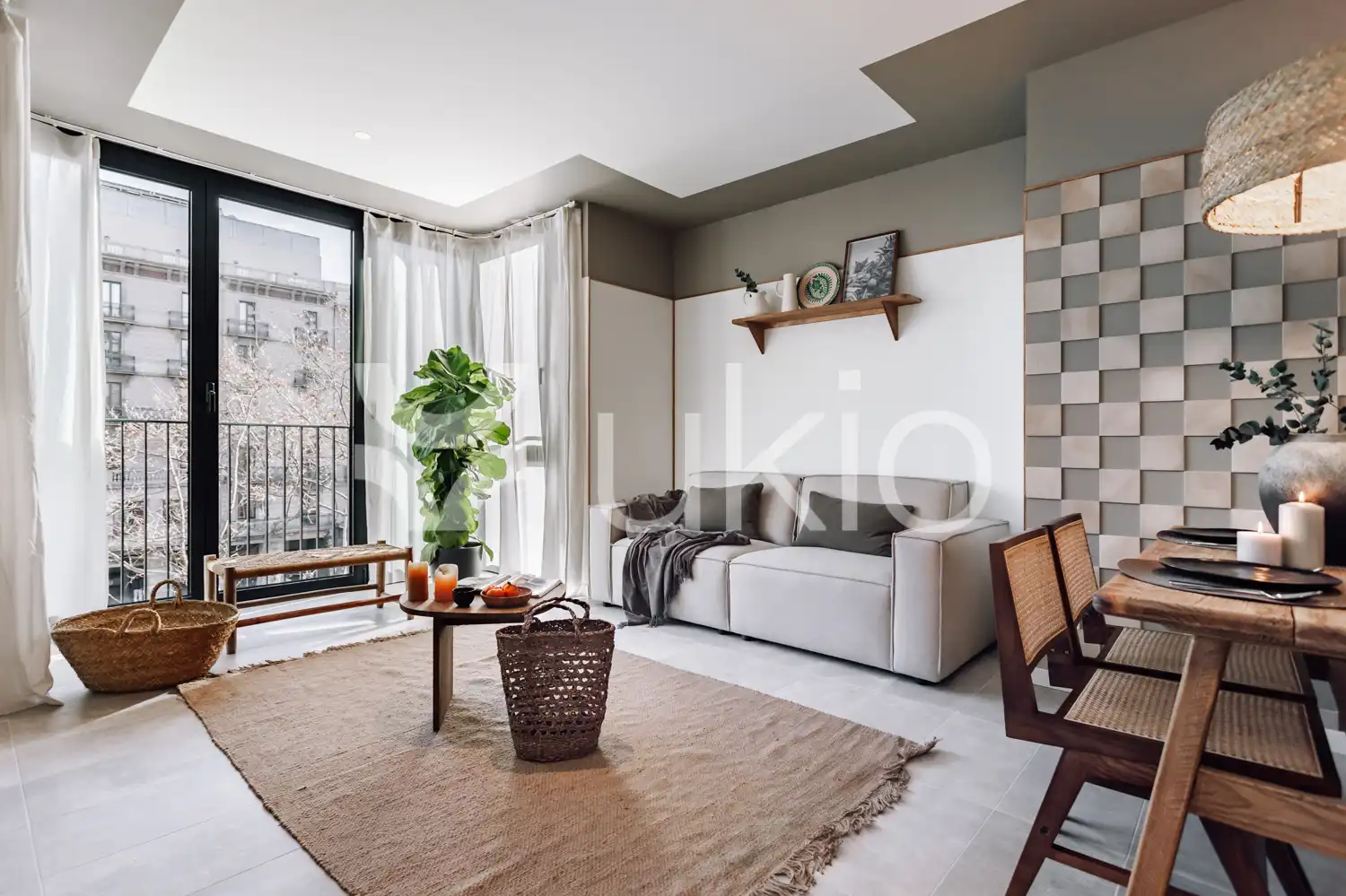 Sala d'estar de Apartament de lloguer en Barcelona amb Aire condicionat, Calefacció i Moblat