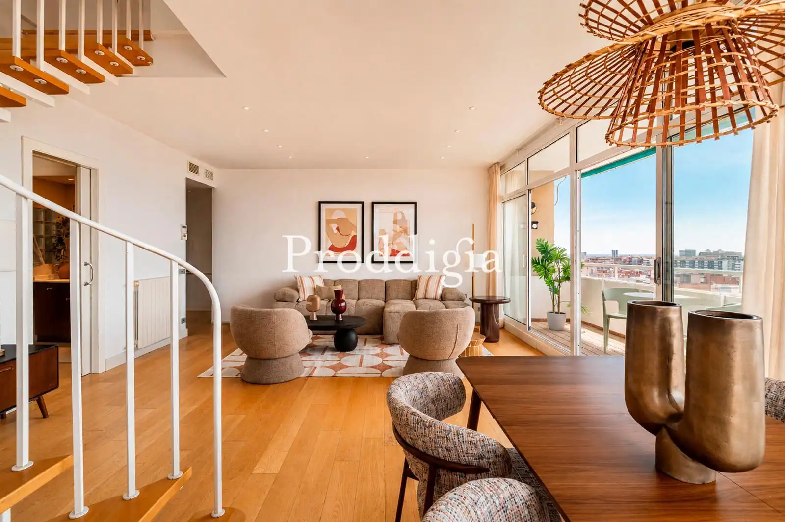 Sala d'estar de Àtic en venda en Barcelona amb Aire condicionat, Calefacció i Terrassa