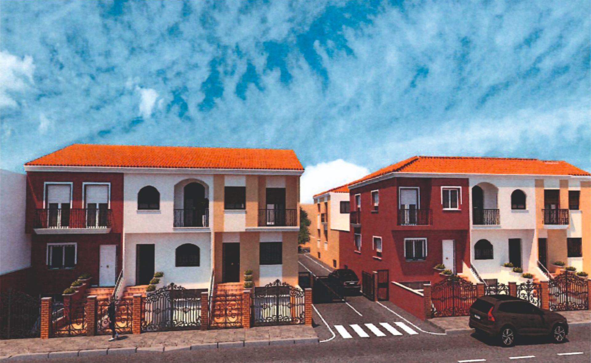 Exterior view of Single-family semi-detached for sale in Tomelloso  with Heating, Private garden and Terrace