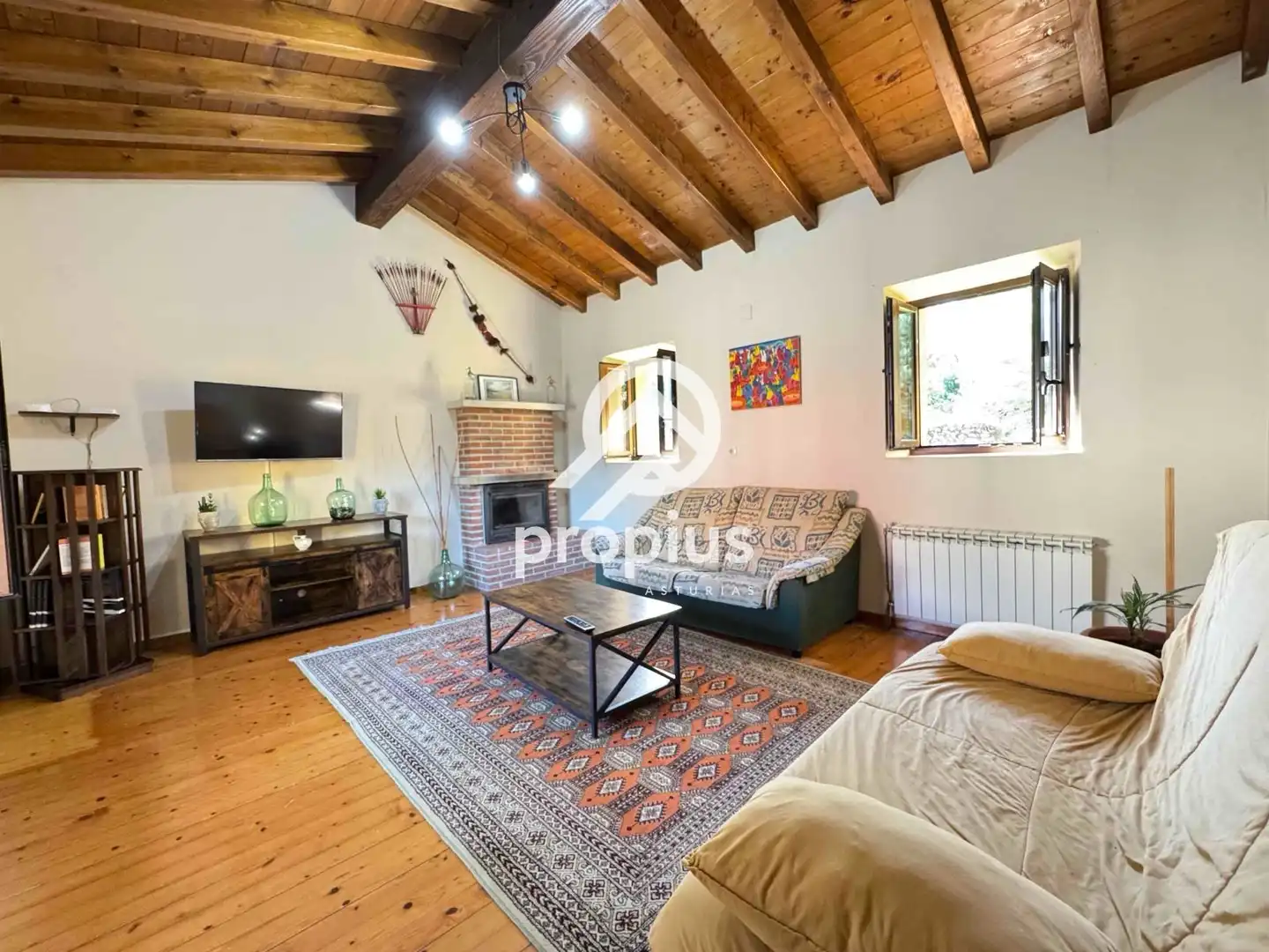 Living room of Houses for sale in Llanes  with Heating, Private garden and Parquet flooring