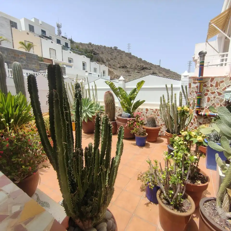 Terrasse von Haus oder Chalet zur Miete in Mogán mit Privatgarten, Terrasse und Abstellraum