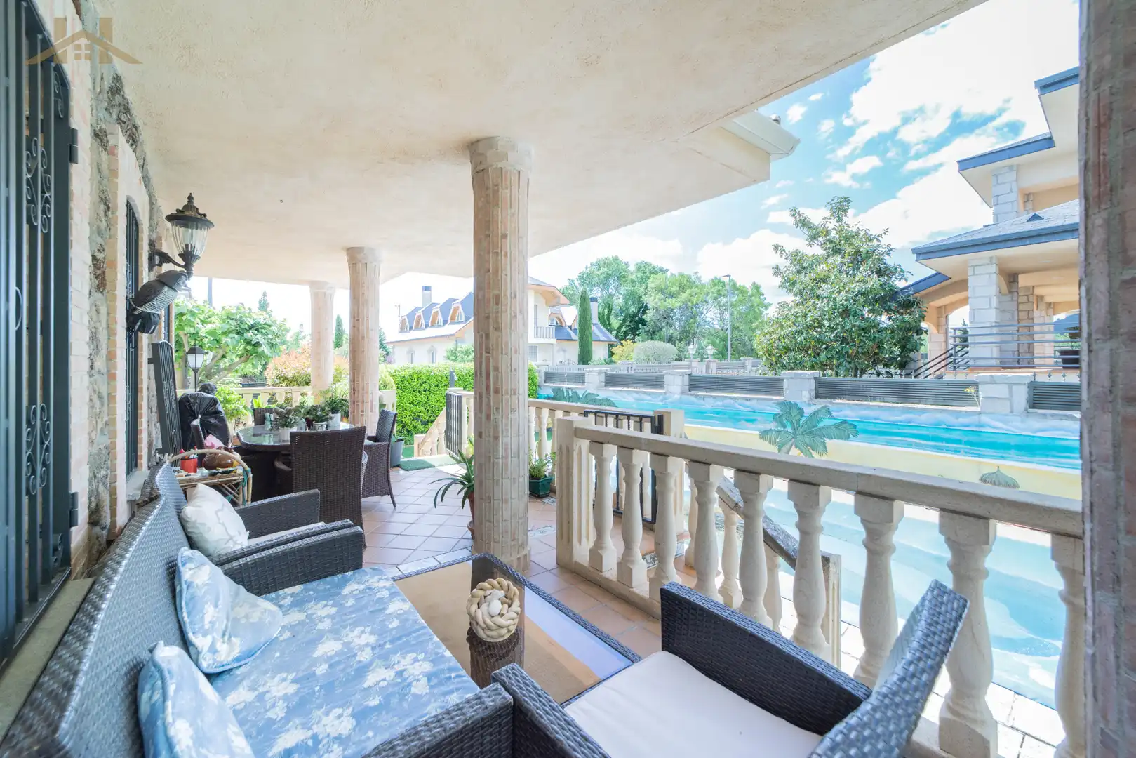 Terrassa de Casa o xalet en venda en Guadarrama amb Calefacció, Jardí privat i Piscina