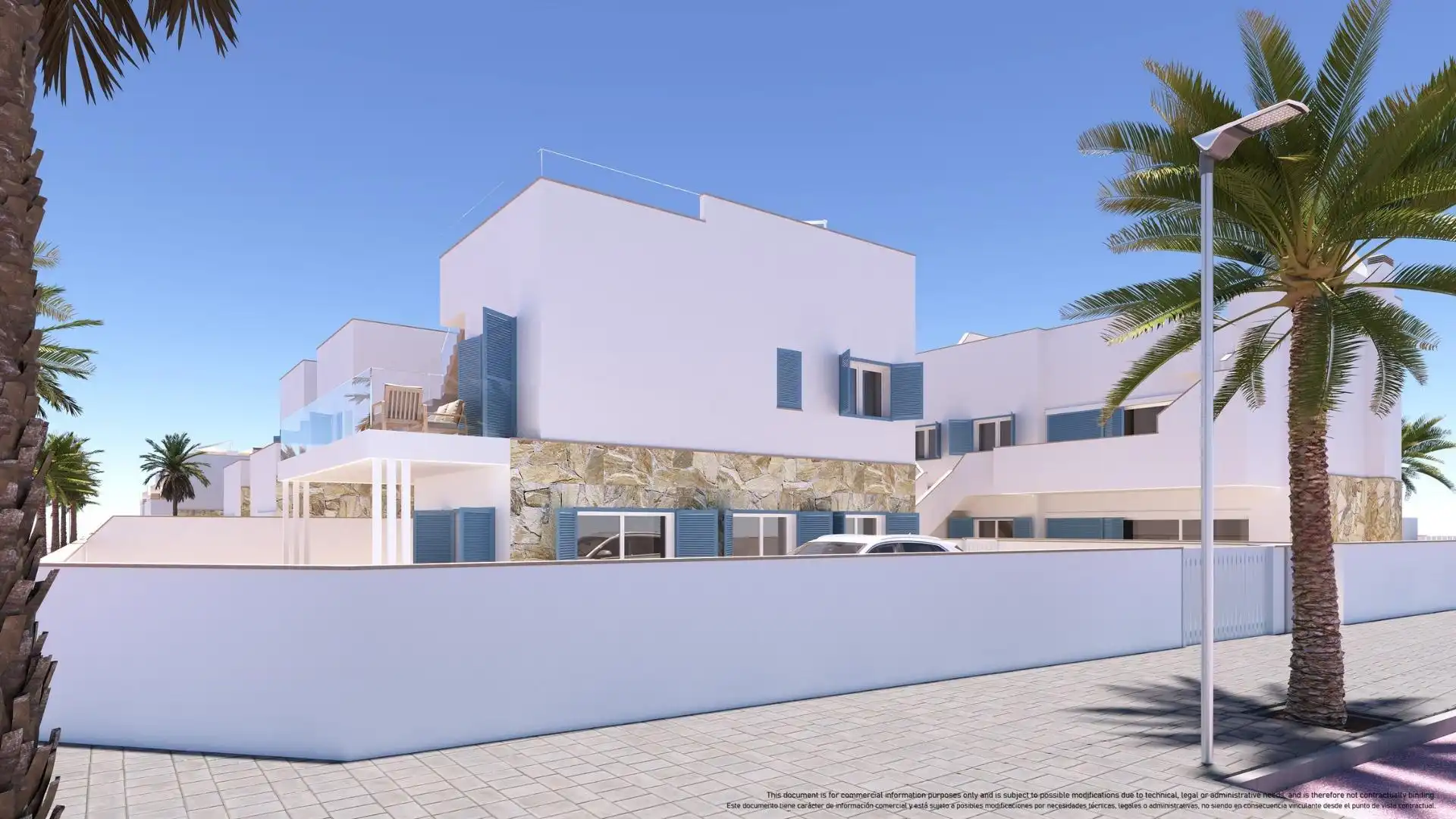 Vista exterior de Casa o chalet en venta en Pilar de la Horadada con Jardín privado, Terraza y Piscina comunitaria