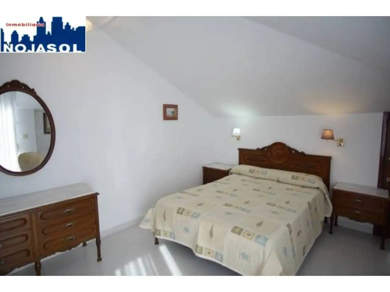 Schlafzimmer von Dachboden zur Miete in Noja mit Heizung, Terrasse und Möbliert