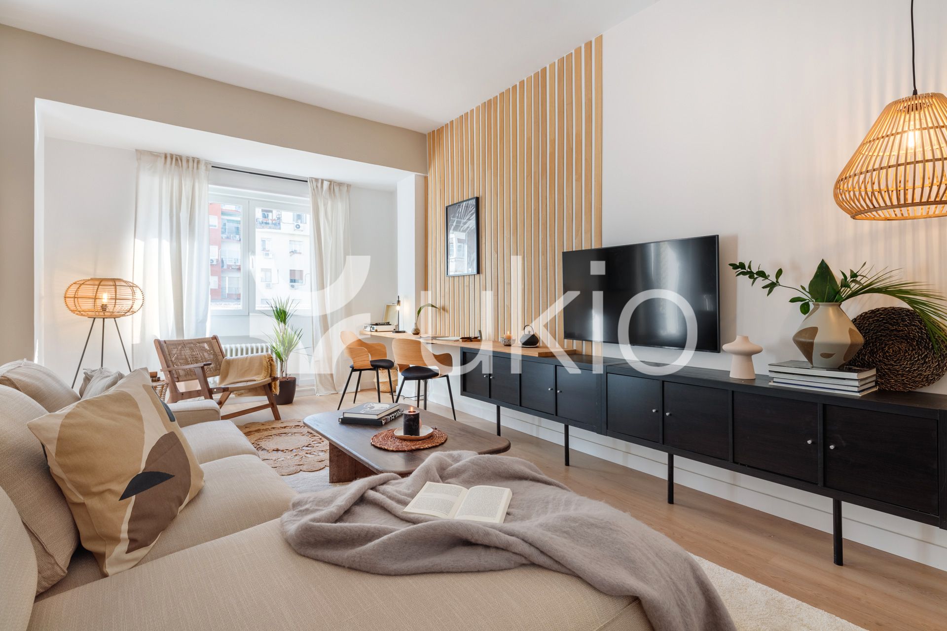 Living room of Apartment to rent in  Madrid Capital  with Air Conditioner, Heating and Furnished