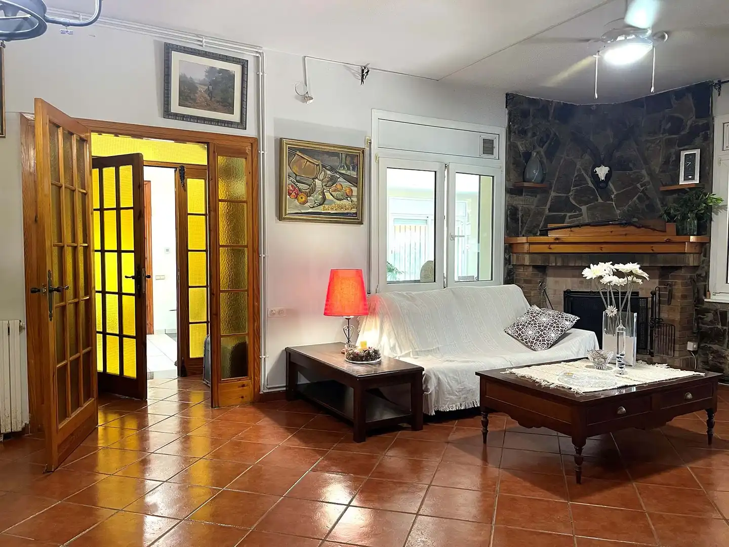 Living room of Houses for sale in Terrassa  with Heating, Terrace and Swimming Pool